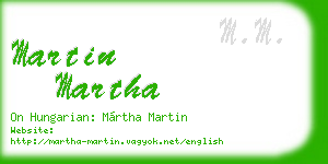 martin martha business card