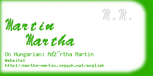 martin martha business card